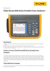 Thumbnail of document Data Sheet - Norma 6000 Series Portable Power Analyzers